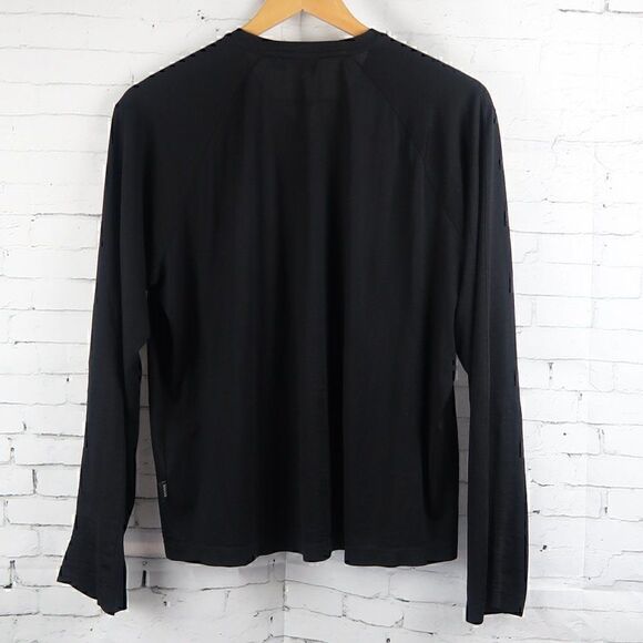 BOSS HUGO BOSS BLACK V NECK LONG SLEEVE SILK SHIRT SIZE MEDIUM - Picture 8 of 11